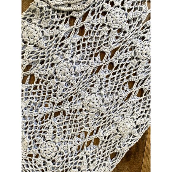 Y2K Crochet Long Sleeve Top - Baby Blue - Women's Small - Picture 8 of 8